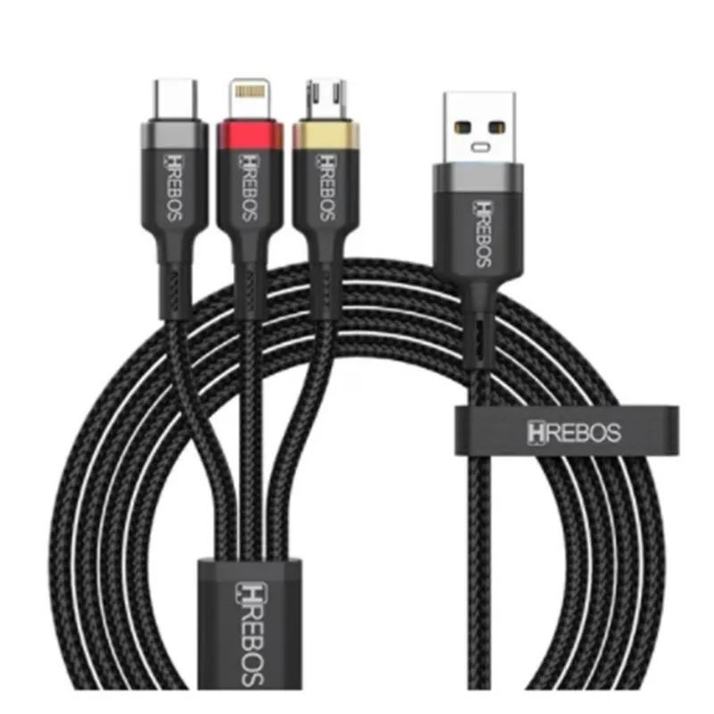 3 In 1 Micro Usb Charging Cable USB Turbo Lightning Data