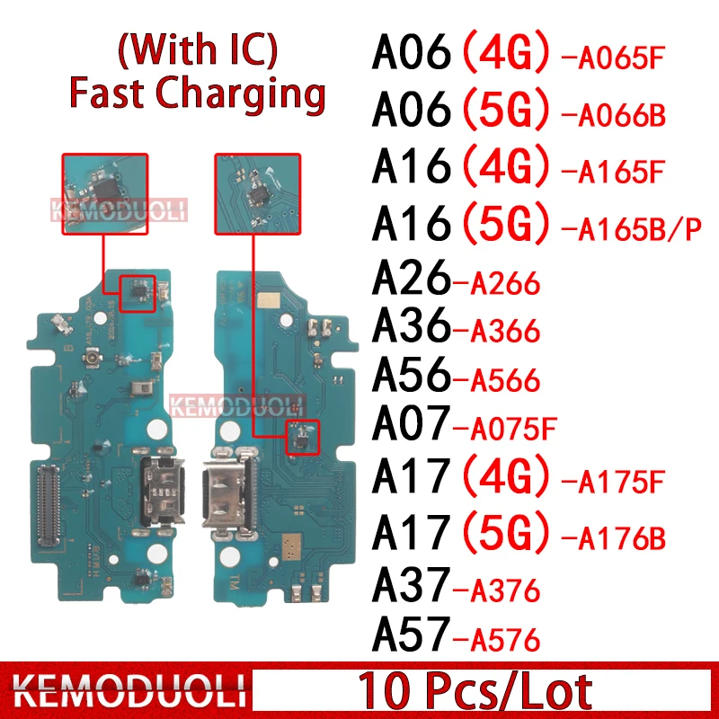 

10 Pcs/Lot Usb Dock Charger Ports for Samsung Galaxy A07 A17 A166P A266 A376 Charging Board Module A36 A56 A06 A16 A26 A37 A57