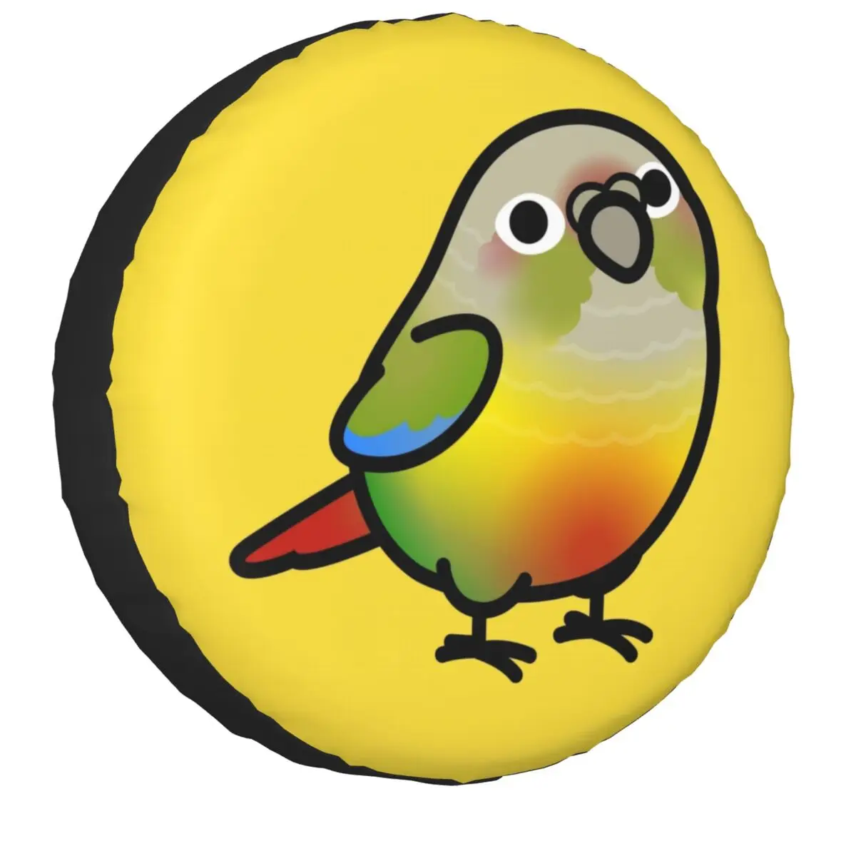 Custom Chubby Pineapple Green Cheek Conure Spare Tire Cover for Jeep Parrot Bird SUV Car Wheel Protectors 14