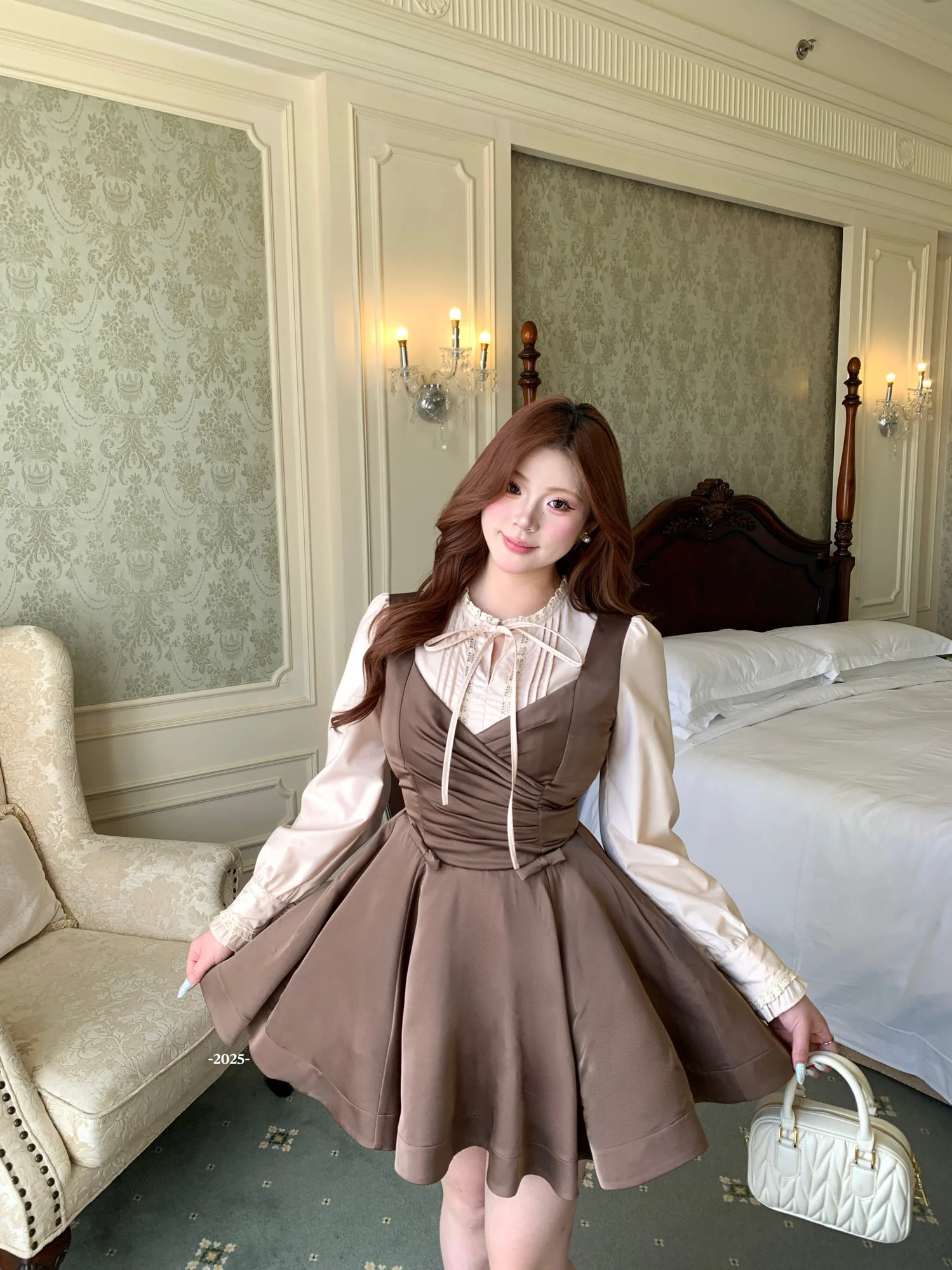 

Винтажное пышное платье Princ Sle Fro SOUL с длинными рукавами для женщин больших размеров, дизайнерская модель с завышенной талией в стиле ретро