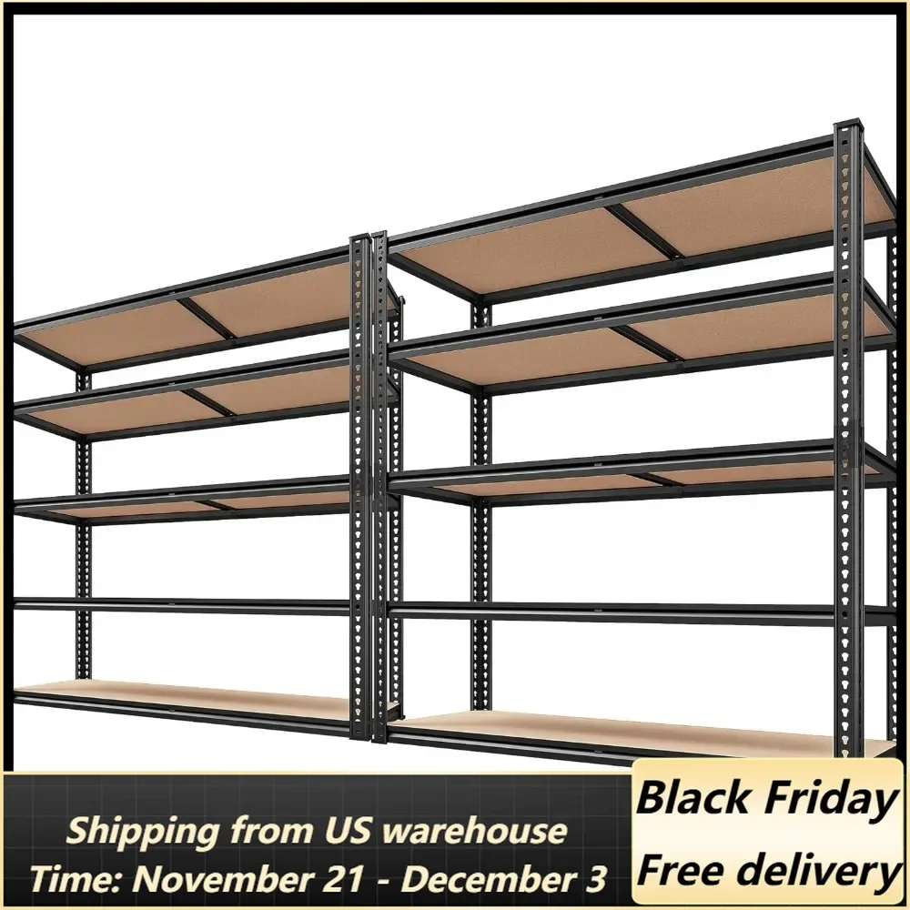 2500LBS Garage Shelving 72''H Storage Shelves Heavy Duty Shelving 5 Tier Metal Shelves for Garage Shelves Adjustable Shel