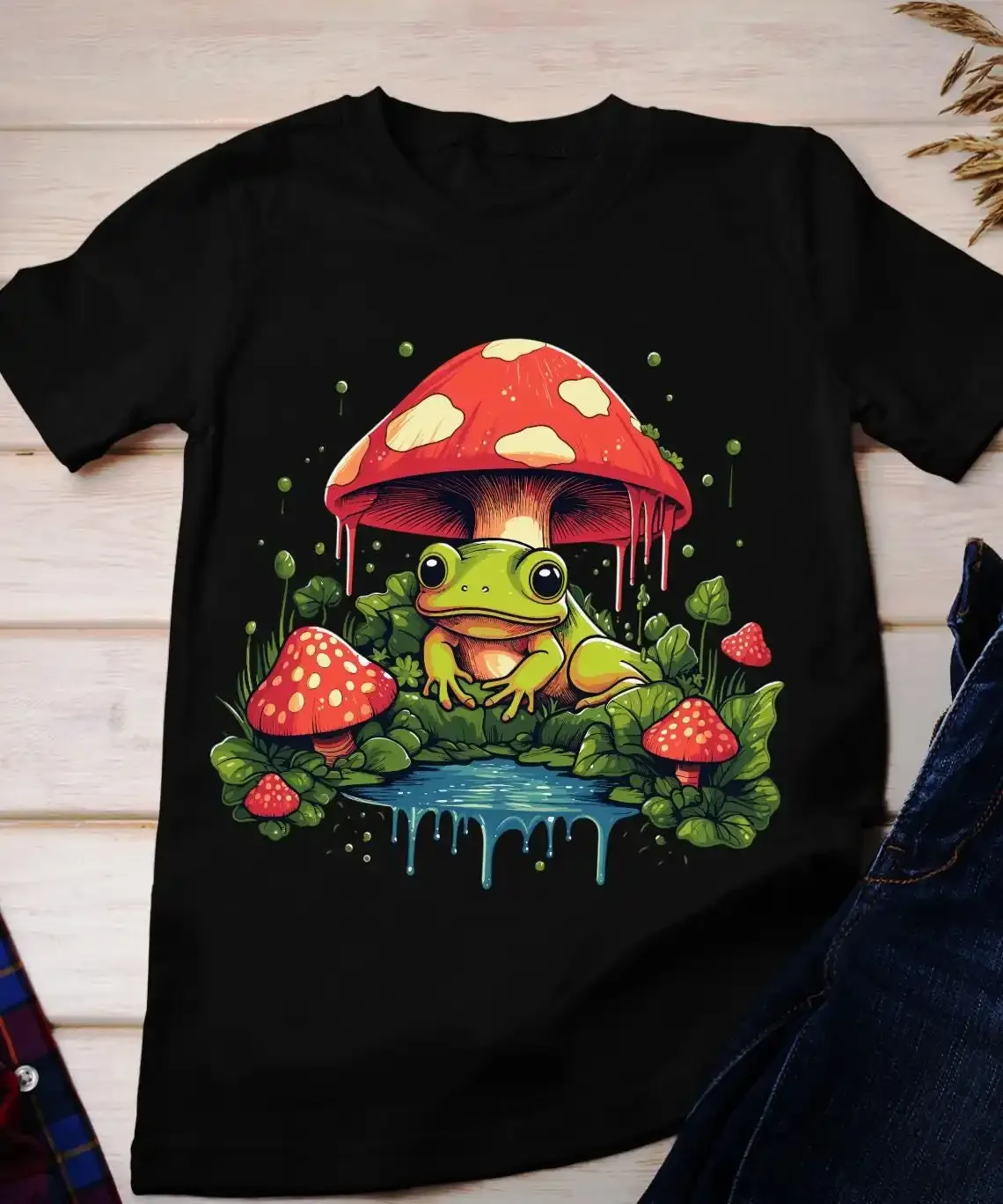 Cottagecore Frog T Shirt Mushroom Whimsical Nature Goblincore Cottage Core Aesthetic