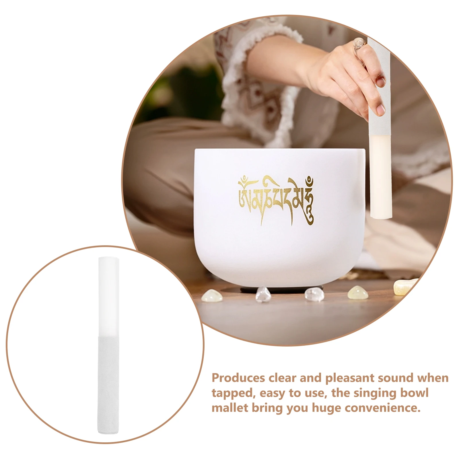 

Crystal Mallet Acrylic Singing Bowl Stick For Tibetan Chanting Sound Therapy Yoga Meditation Instrument Accessory