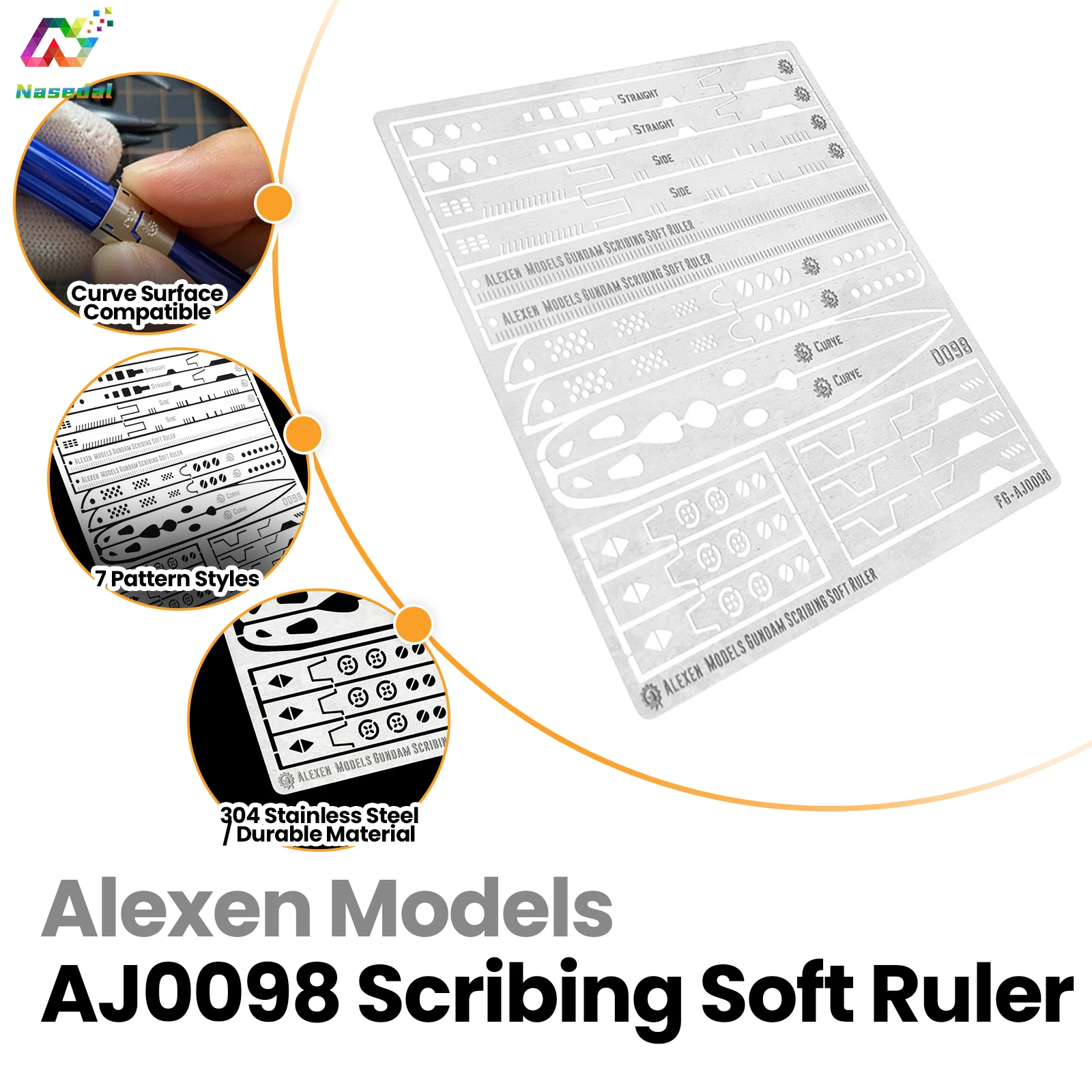 

Alexen Models AJ0098 Soft Scribing Ruler for Gundam Military Mecha Model Building Tools Curved Surface Panel Lining DIY Tool