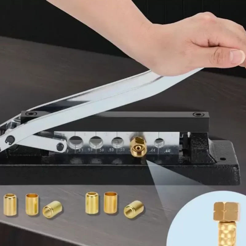 Bench Mounted Manual Hose Crimper Heavy Duty Air Hose Crimping Tool with Brass Ferrules for PVC Rubber Hose