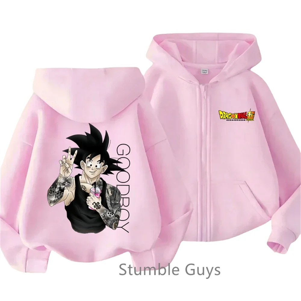 Dragon Ball Zipper felpa con cappuccio abbigliamento bambini primavera autunno bambini Anime felpa Cartoon Teen Kakarotto Vegeta Saiya felpa