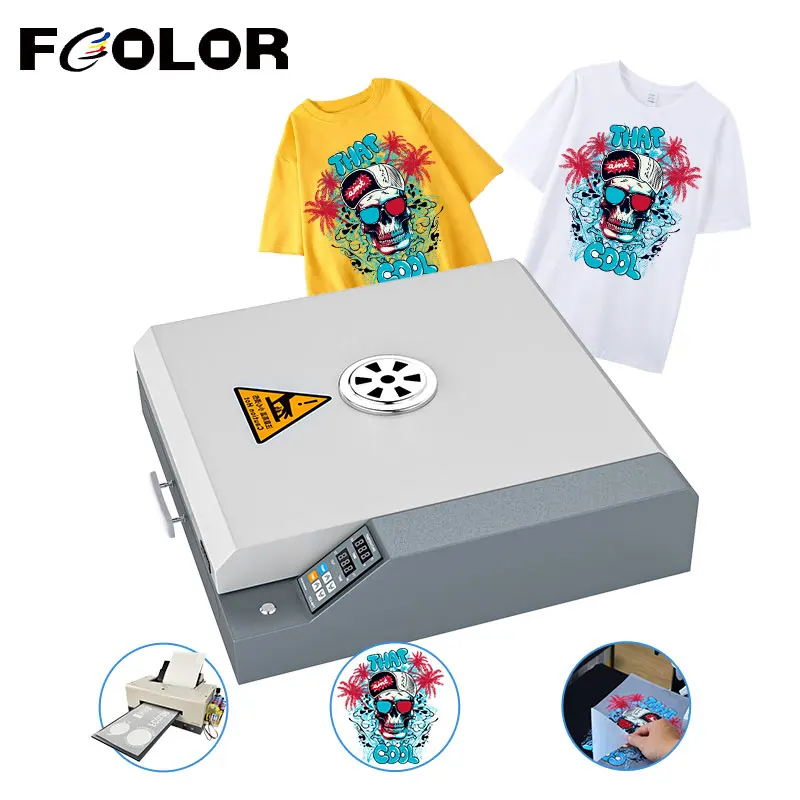 Fcolor Mini DTF Oven A3 A4 Size DTF PET Film Curing and Dryer Machine Work With A3 Roll L1800 DTF Printer for T shirt Transfer