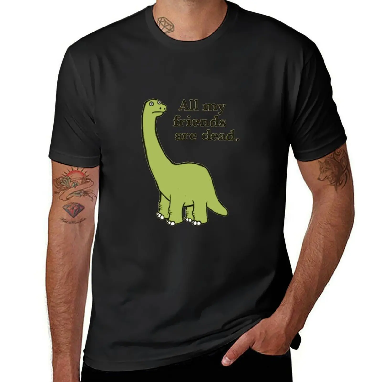 

All My Friends are Dead Dinosaur T-Shirt cotton graphic tees animal prinfor boys customs graphic tee shirt t shirts for men