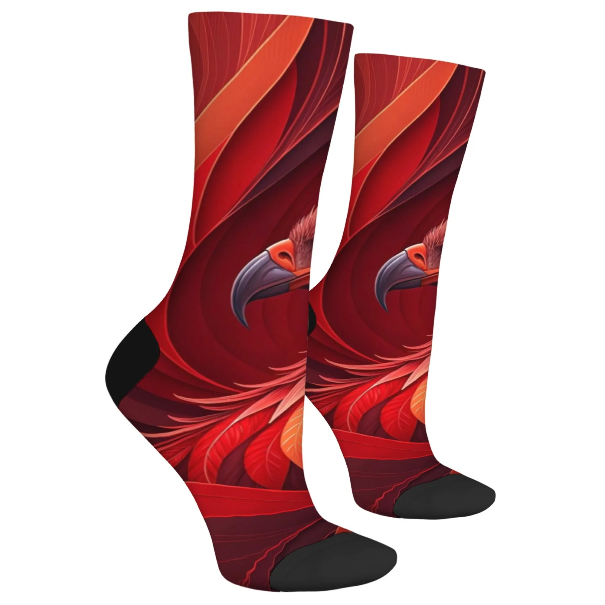 1 Pairs الأحمر كوندور موضوع زوجين الاتجاه جوارب رياضية مع شخصية لينة ومريحة Harajuku الجدة الرجال طاقم الجوارب #5