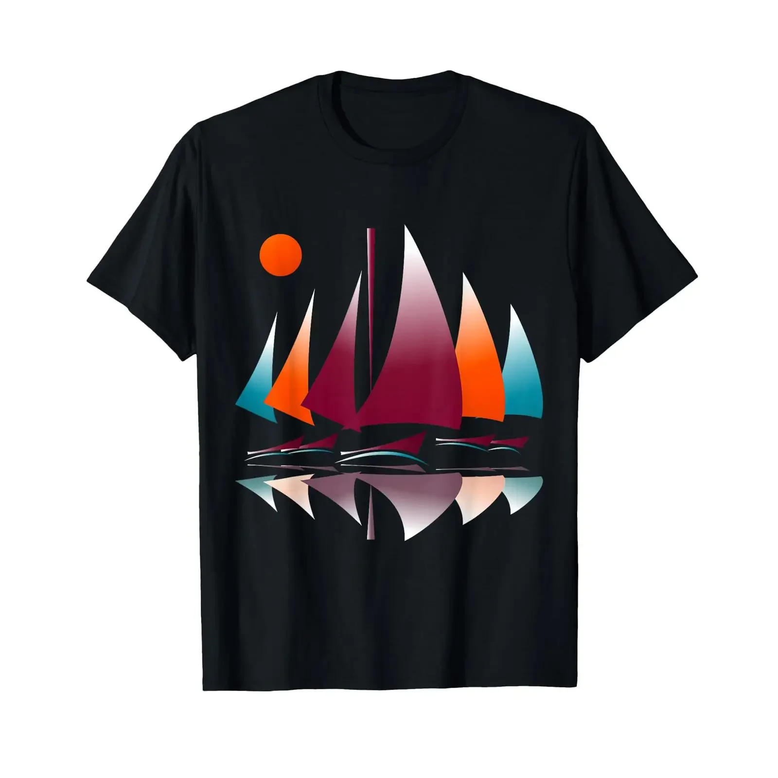 Camiseta Novedosa de Regata de Veleros, Estilo Vintage Lavado, Ropa de Diseñador Casual para Hombre, Suave, Transpirable, Elástica y Versátil