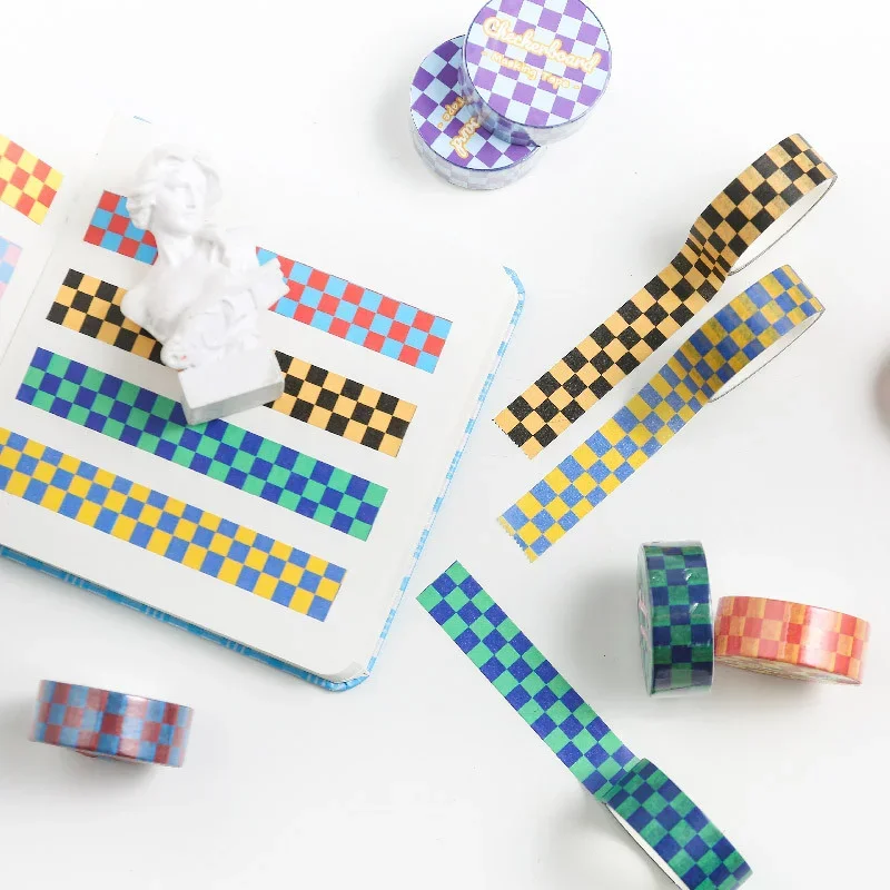 1 Rol Vers Raster Washi Tape Voor Diy Journal Scrapbooking Dagboek Planners Handwerk Benodigdheden