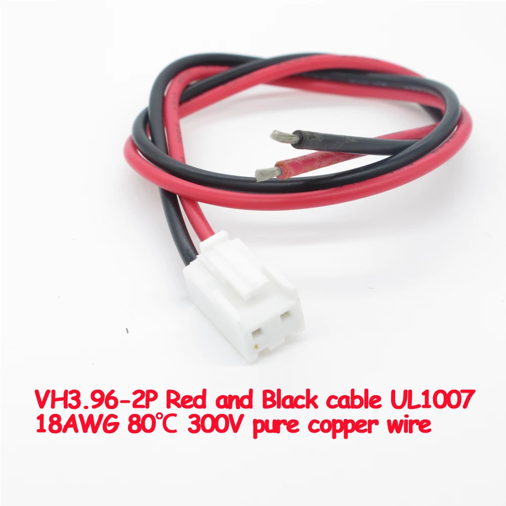 Câble de pilote led en cuivre pur, XH2.54-2P VH3.96-2P 30CM 24awg 18awg UL1007, câble rouge et noir, fil polarité, personnalisation