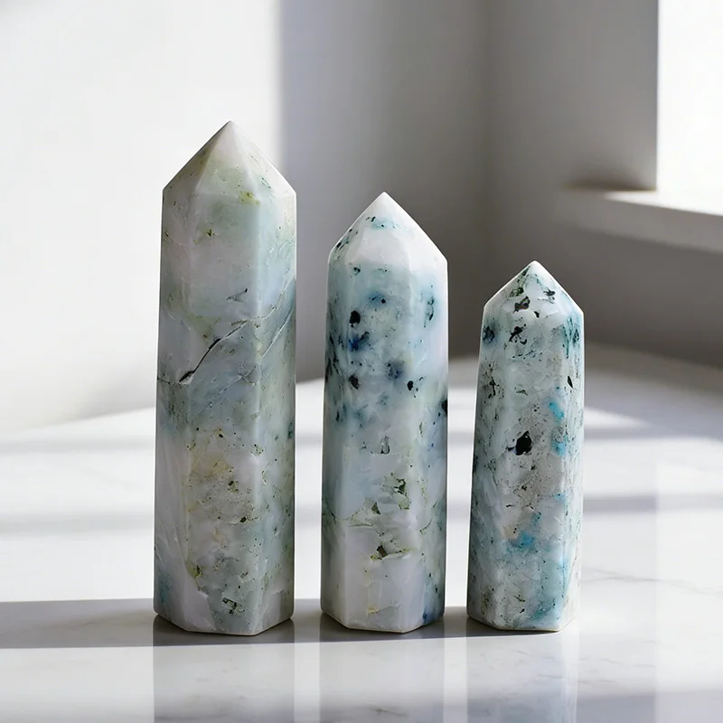 1pc Natural Crystal Stone Fynchenite Stone Obelisk Point Healing Pillar Mineral Specimen Reiki Crafts Home Decor DIY Gift