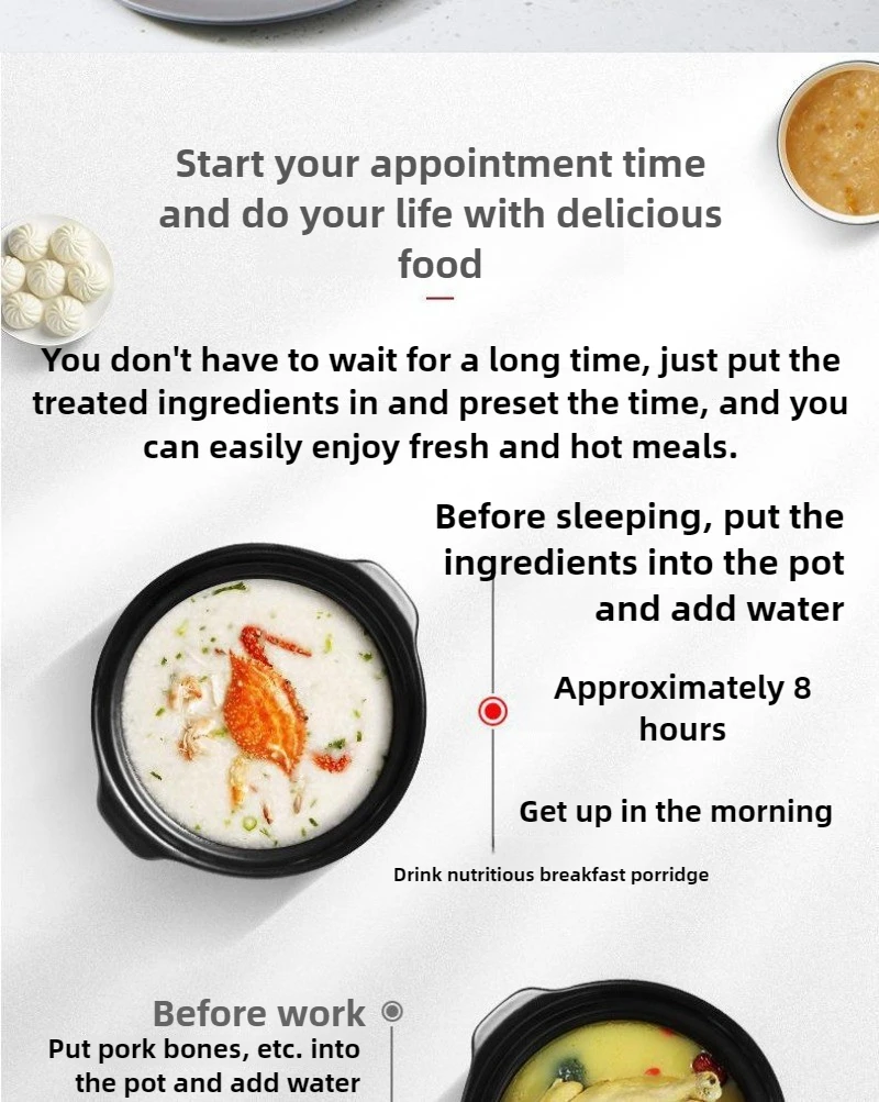 Panela de arroz multifuncional inteligente 5l, panela de arroz doméstica 220v pode ser reservada, fácil de operar e limpar