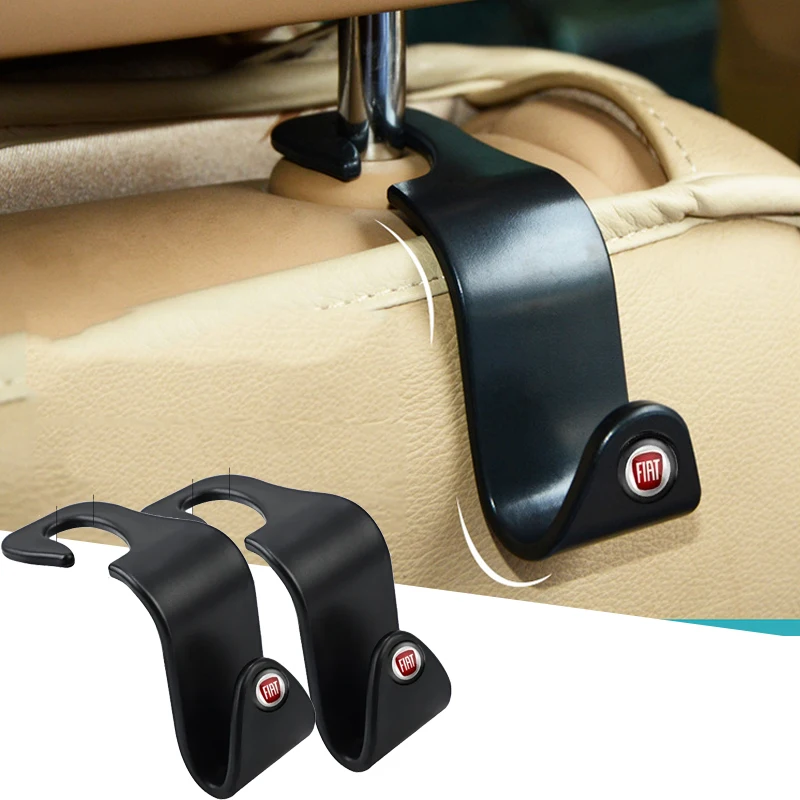 Ganchos Organizadores para Assento com Logo de Carro para Fiat Uno TIPO MOBI 124 Spider 500 500L 500x Doblo Idea Linea Freemont Panda Seicento