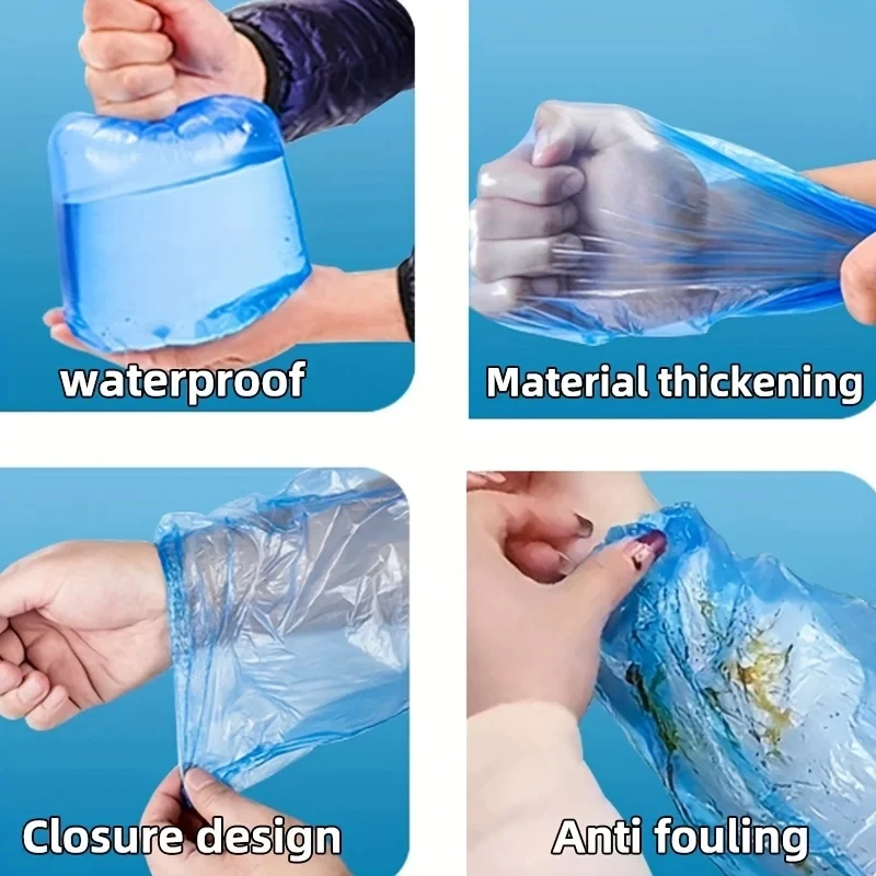 Disposable Sleeves Plastic PE Sleeves Kitchen Canteen Household Convenient Waterproof and Oil-proof Thickened Sleeves