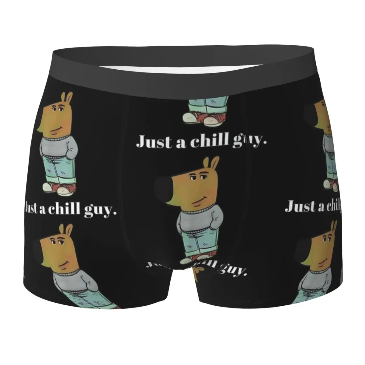

Нижнее белье I'm Just A Chill Guy Meme, забавные мужские трусы, мягкие боксеры с сублимацией, шорты высокого качества, трусы больших размеров