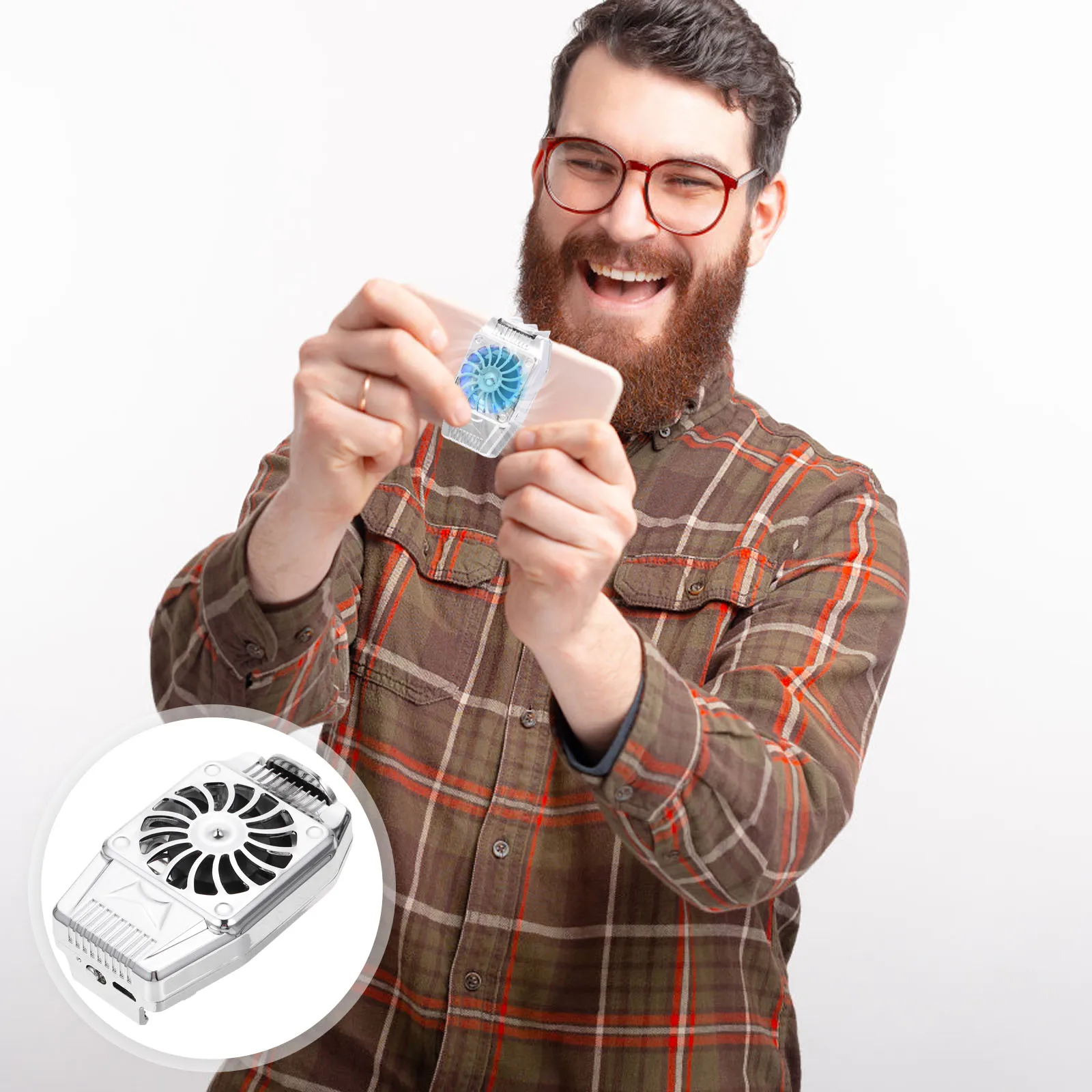

Mobile Phone Cooler 4 6 7 Inches ABS Material High Speed Fan Strong Air Supply Noise Reduction Mute Cellphone Radiator Cooling