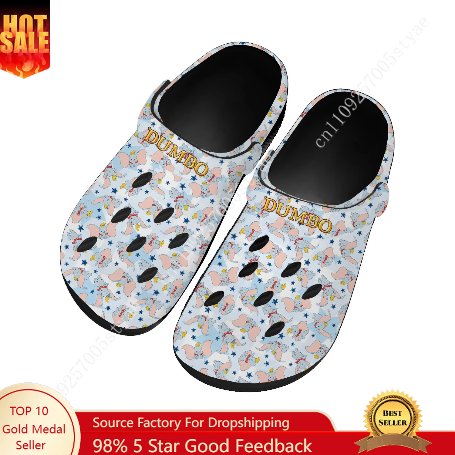 

Disney Dumbo Water Shoes Mens Womens High Quality Fashion Home Garden Clogs Custom Sandals Beach Breathable Hole Slippers