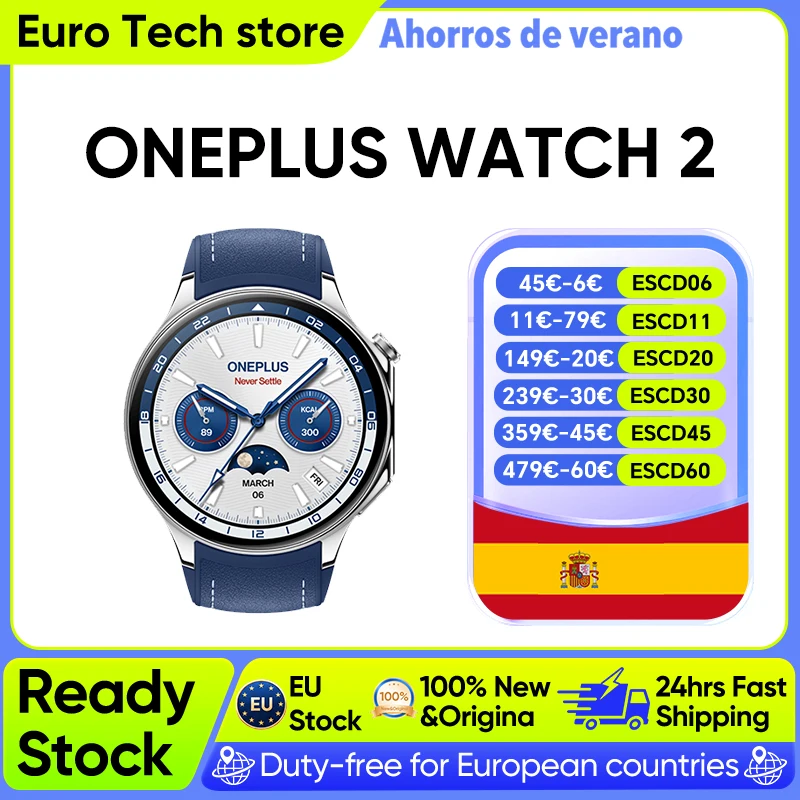 Reloj OnePlus 2 Negro Acero, 32 GB, Batería de 100 Horas, Seguimiento de Salud …