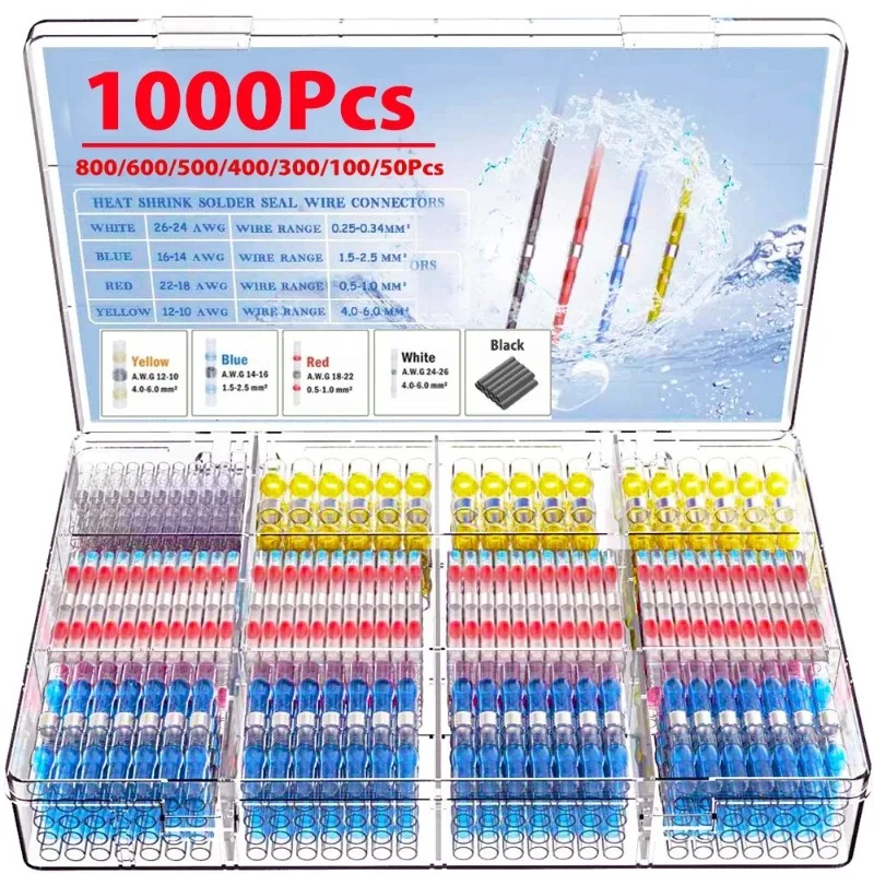 280-1000Pcs waterproof solder ring heat shrinkable medium takeover solder terminal combination box