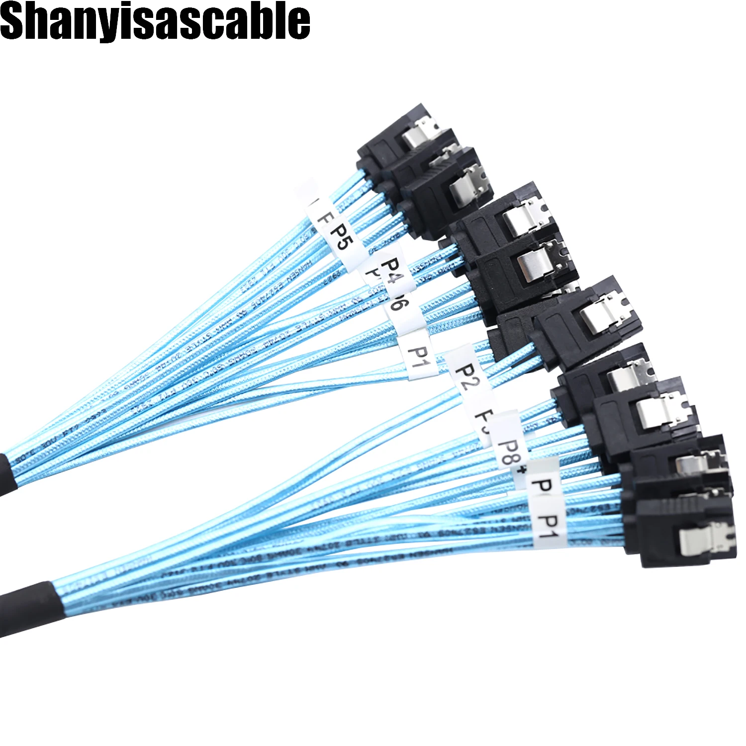 1.0M 8Pcs/Set-12Gbps to 8Sata HDD-SSD Data-Cable SAS Cable Replacement for Bitcoin Computer-Server CD DVD Drives