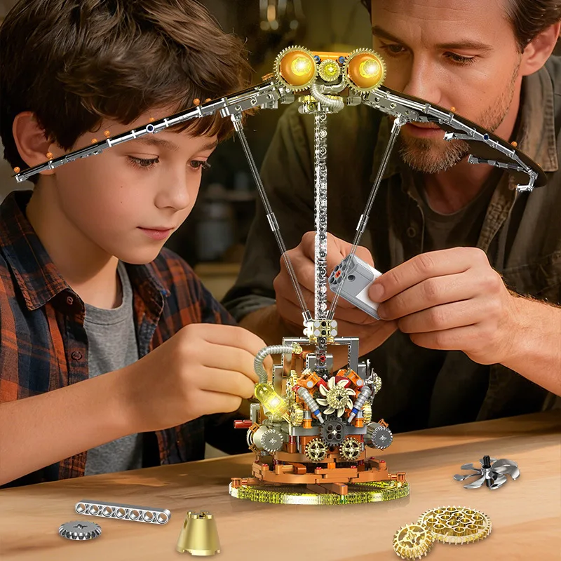 Em estoque moc técnico punk mecânico biônico ornitopter blocos de construção tijolos montagem modelo brinquedos para crianças presente conjunto