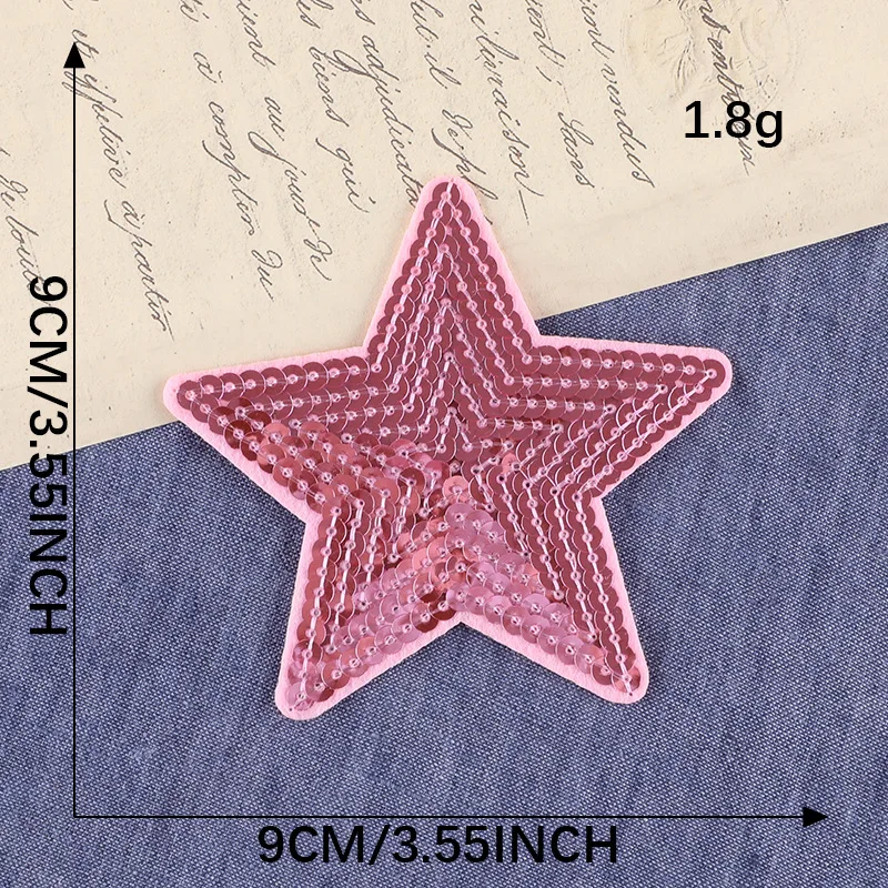 5pcs Sequins Star Patches Embroidery Diy Iron On Clothes Bag Jeans Apparel Decoration Appliques Sewing Clothing Repair Holes