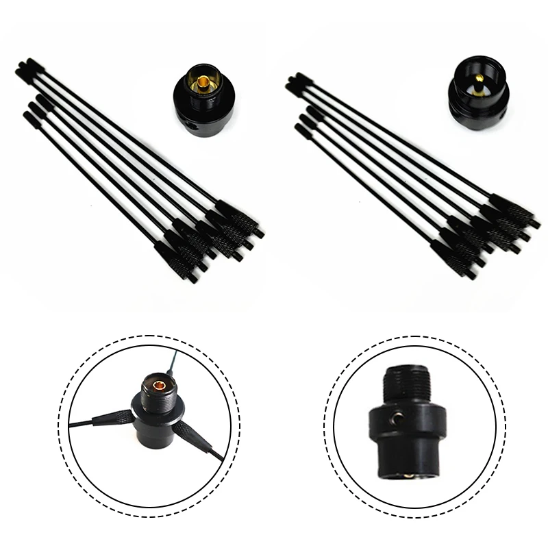 RE-02 Mobile Ground Plane Kit For 10-1300MHz UHF Female Connector Car Radio With 3 Short And 3 Long Gain Rods