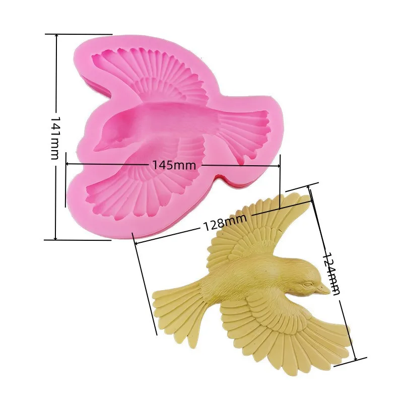 Birdie Swallow Fondant Silicone Mold DIY Theme Cake Chocolate Candle Ornament Mould Decoration Baking Tools