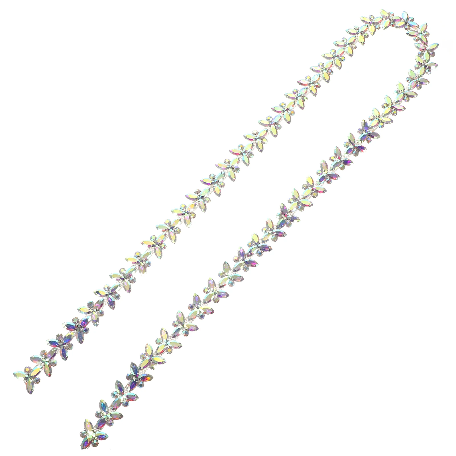 

Butterfly Shaped Rhinestone Chain Wedding Charm Decorative Applique for Clothes Bags Shoes DIY Patch Purse Buckle