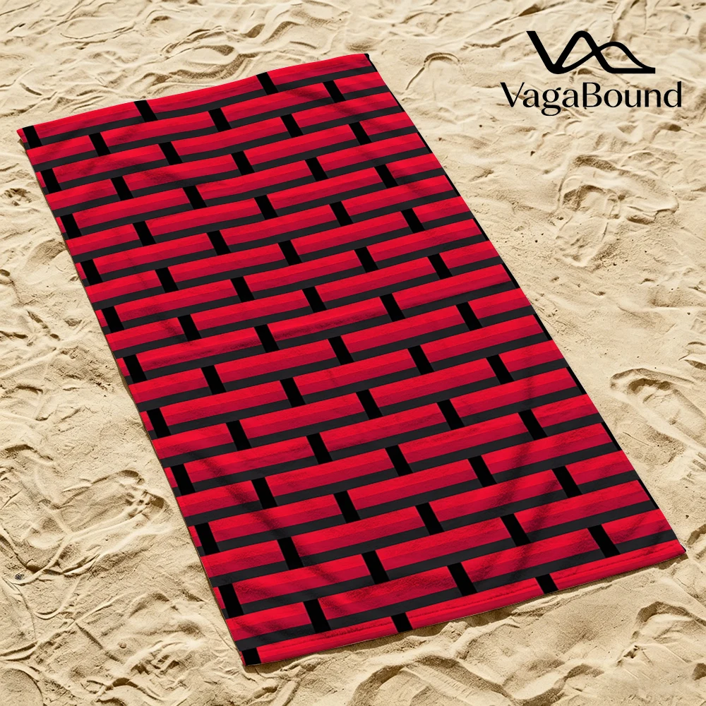 Red Brick Beach Towel Cartoon Quick Dry Microfiber Bath Towel for Swimming Surfing Camping Unisex Holiday