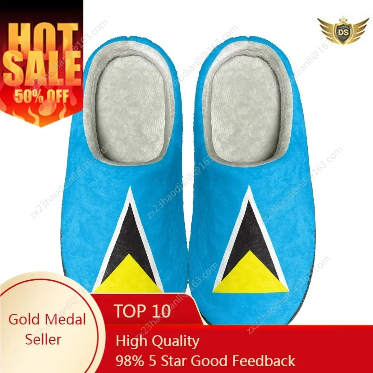 

Saint Lucia Design Winter Men Flat Slippers Casual Cozy Couple Cotton Slipper Warm Round Toe Indoor Floor Shoes Zapatillas Mujer