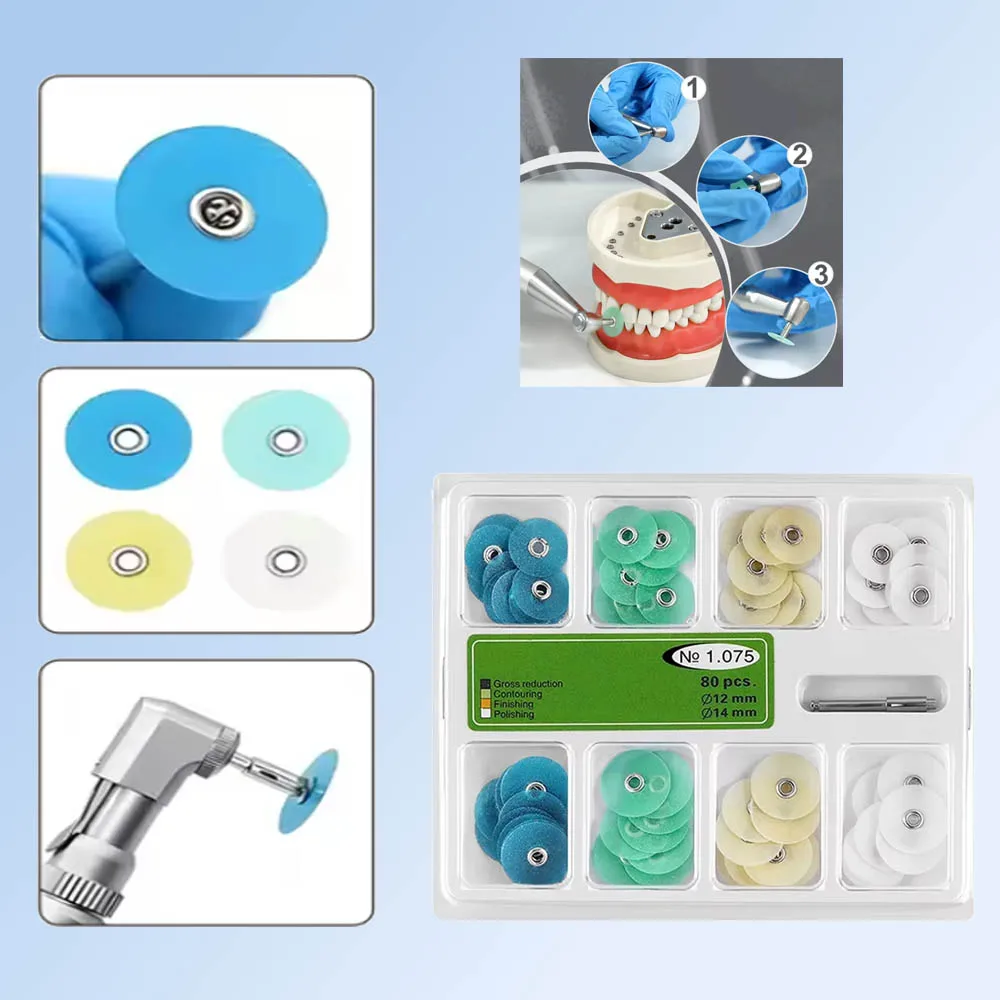 

Dental Finishing & Polishing Discs Gross Reduction Contouring Mandrel Stripes Set for Teeth Whitening and Restoration