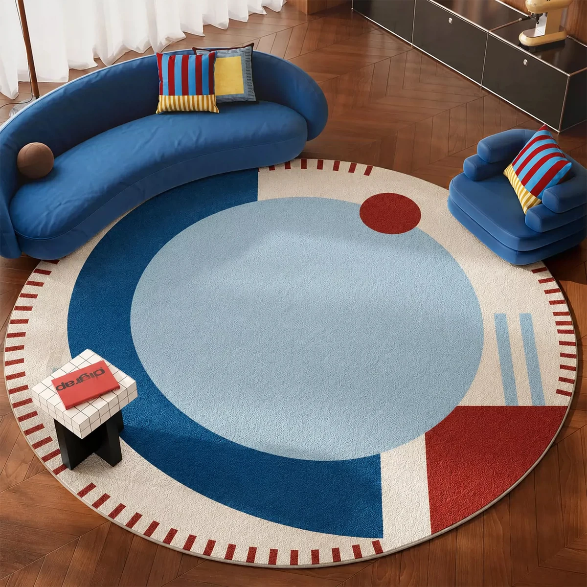 Living Room Round Carpet Fashion Minimalism Non-slip Floor Mat Washable Rug Home Decoration Bedroom Mats Alfombra Redonda Tapete