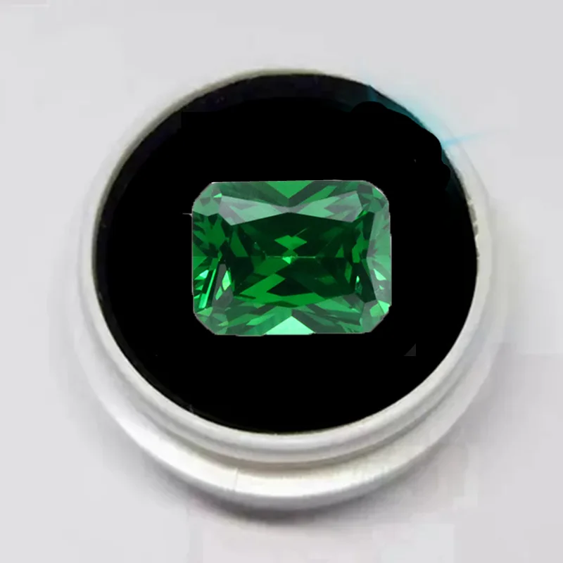 Box Large Natural Emerald Green Sapphire 12x16mm 12.5ct Sri-Lanka Rectangle Emerald Cut VVS Loose Gemstones For Jewelry Making