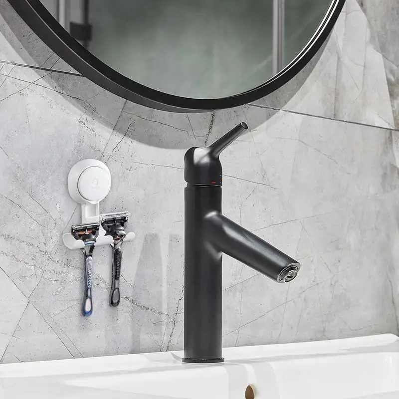 Shower Razor Holder Shower Wall Mounted Adhesive Men Shaver Razor Storage Rack Holder Home Bathroom Shelf Hooks Accessories