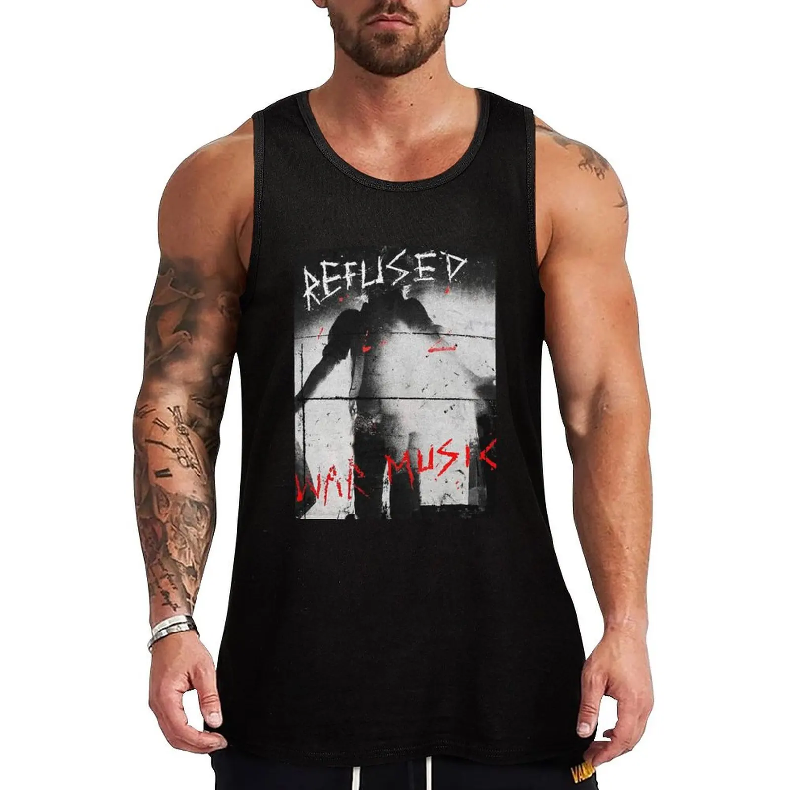 REFUSED BAND Tank Top Men's t-shirt Man gym clothes