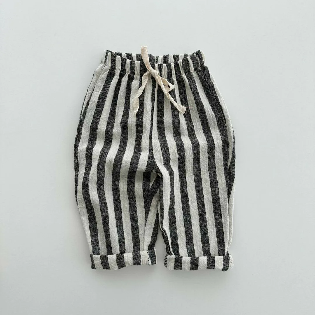

Children's Clothing Summer Kids Soft Cotton Stripe Pants Baby Boy Girl Casual Loose Trousers Toddler Clothes