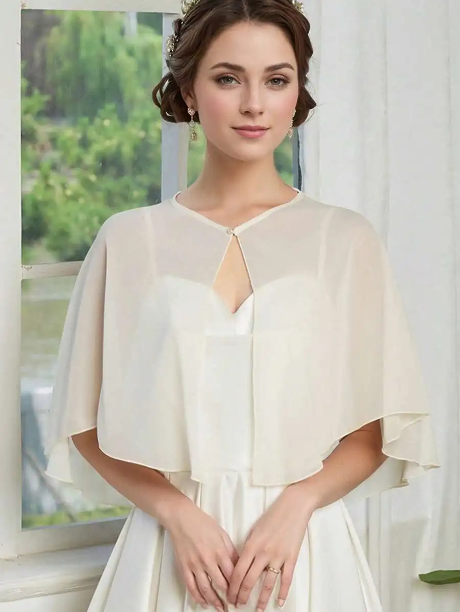 Chal corto de gasa para mujer, capa ligera de verano para vestido