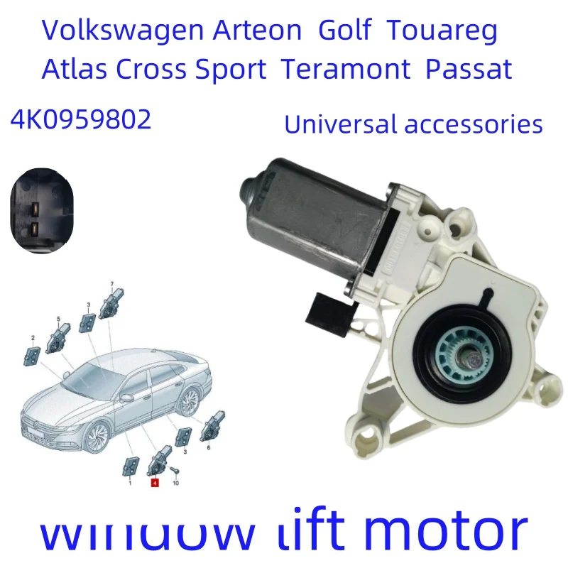 NEW Universal V W Arteon Golf Touareg Atlas Cross Sport Teramont Passat Left and right window lift motor 4K0959801 4K0959802