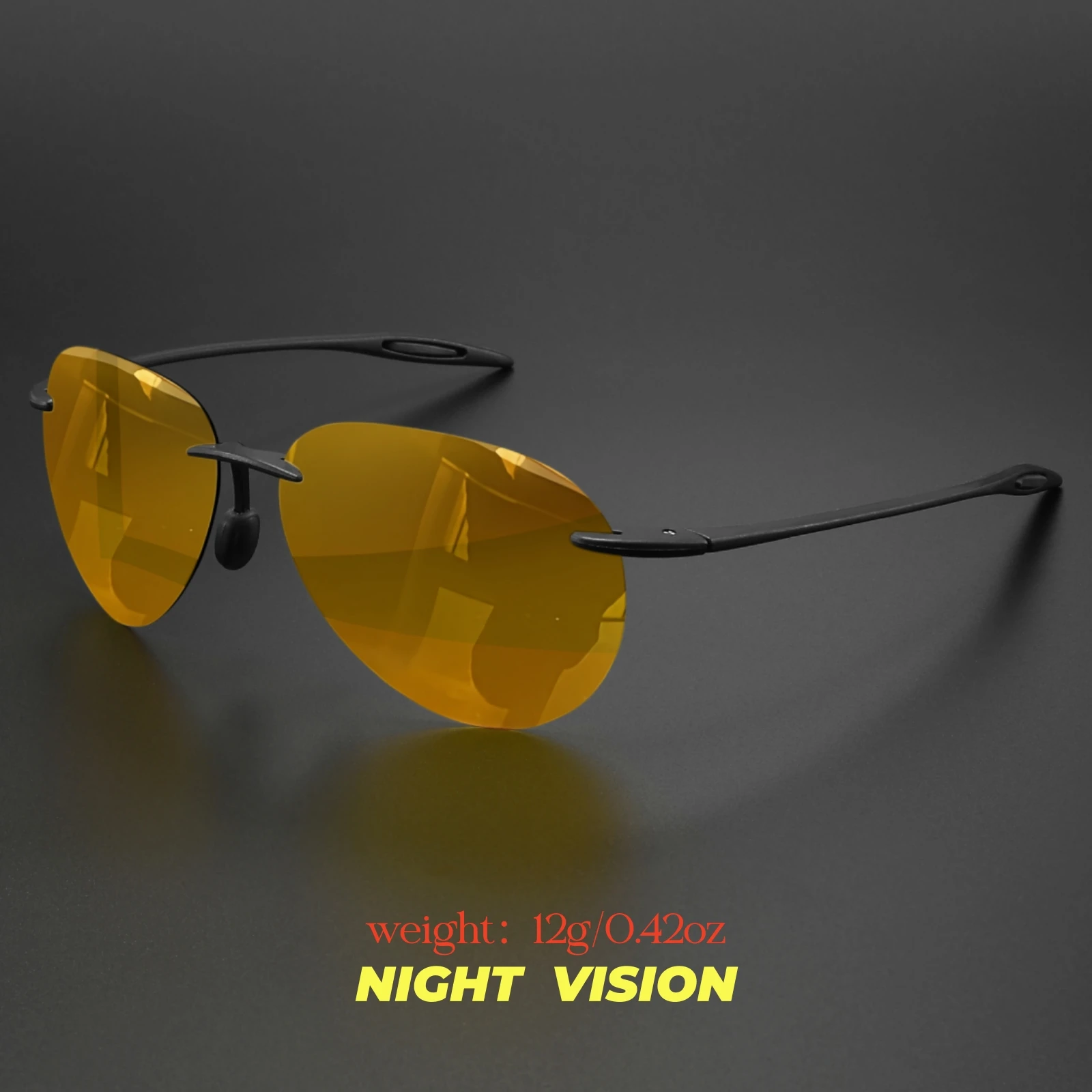 Ultraleichte 12 g TR90 rahmenlose polarisierte Piloten-Sonnenbrille – flexibel und bequeme Passform, Unisex zum Fahren, Angeln, im Freien