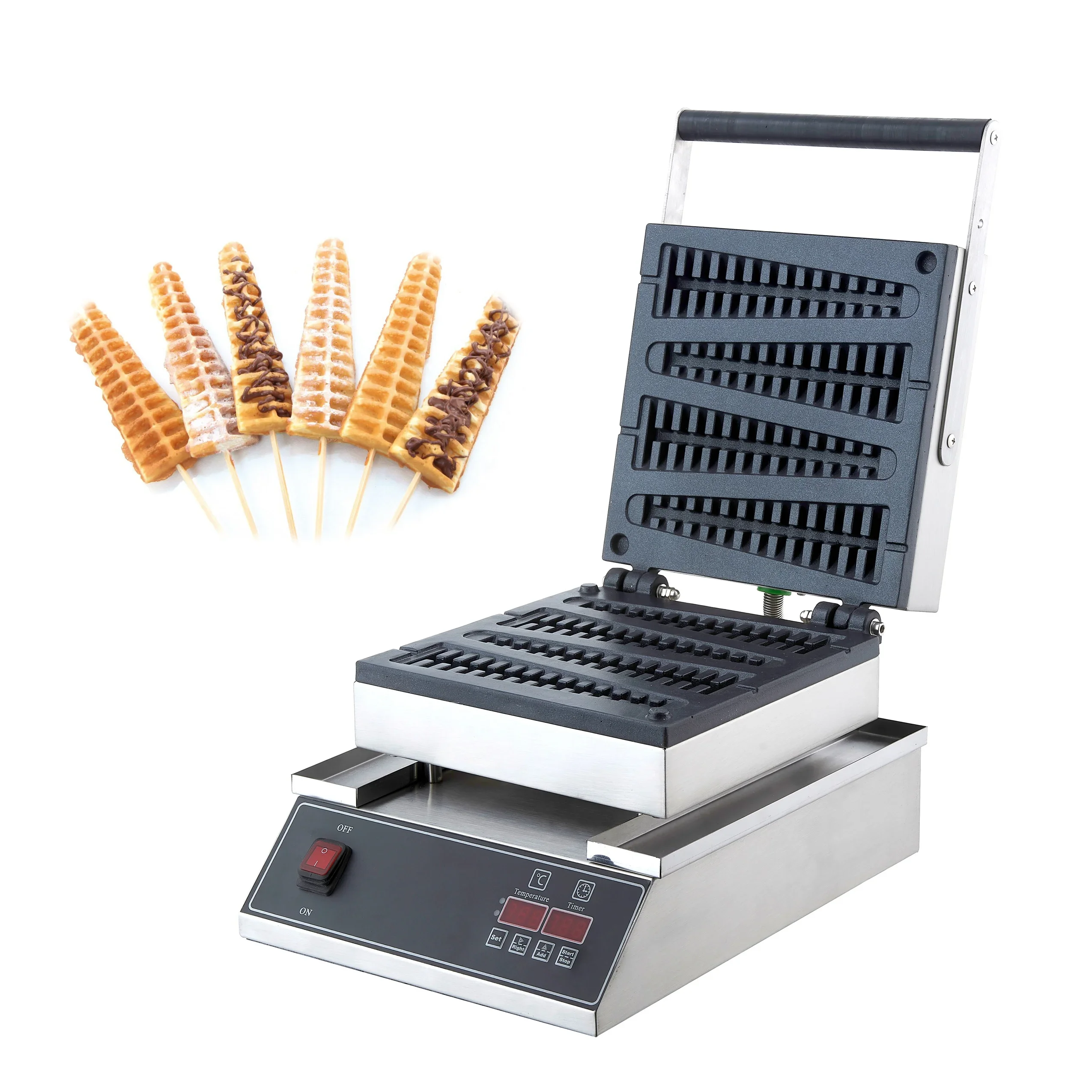 Hot Selling Commercial Electric Snack Machines Christmas Tree Shape Lolly Waffle Makers