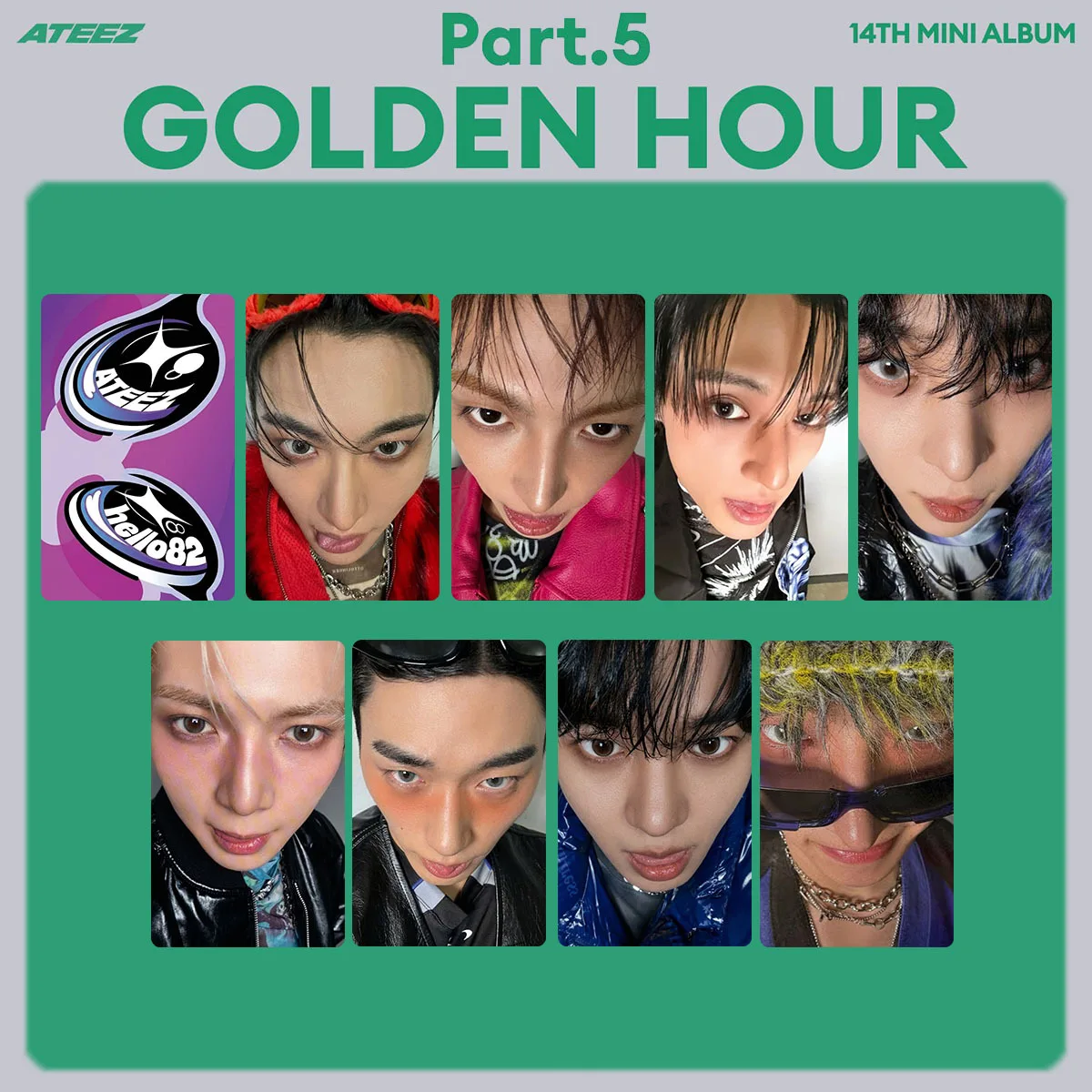 8Pcs/Set ATEEZ New Album GOLDEN HOUR PART 5 Periphery Lomo Cards Seonghwa Hongjoong Yunho Jongho Yeosang Wooyoung San Fans Gifts
