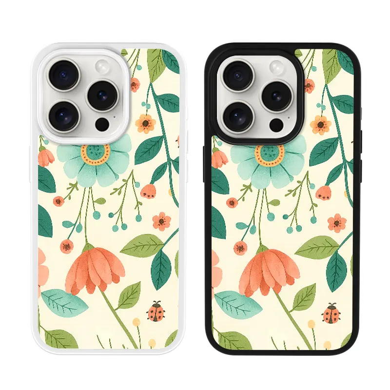 

Floral Botanical Garden Phone Case， Pretty Pastel Flowers Style for iPhone 16 15 14 13 12 11 Plus Mini Pro Max