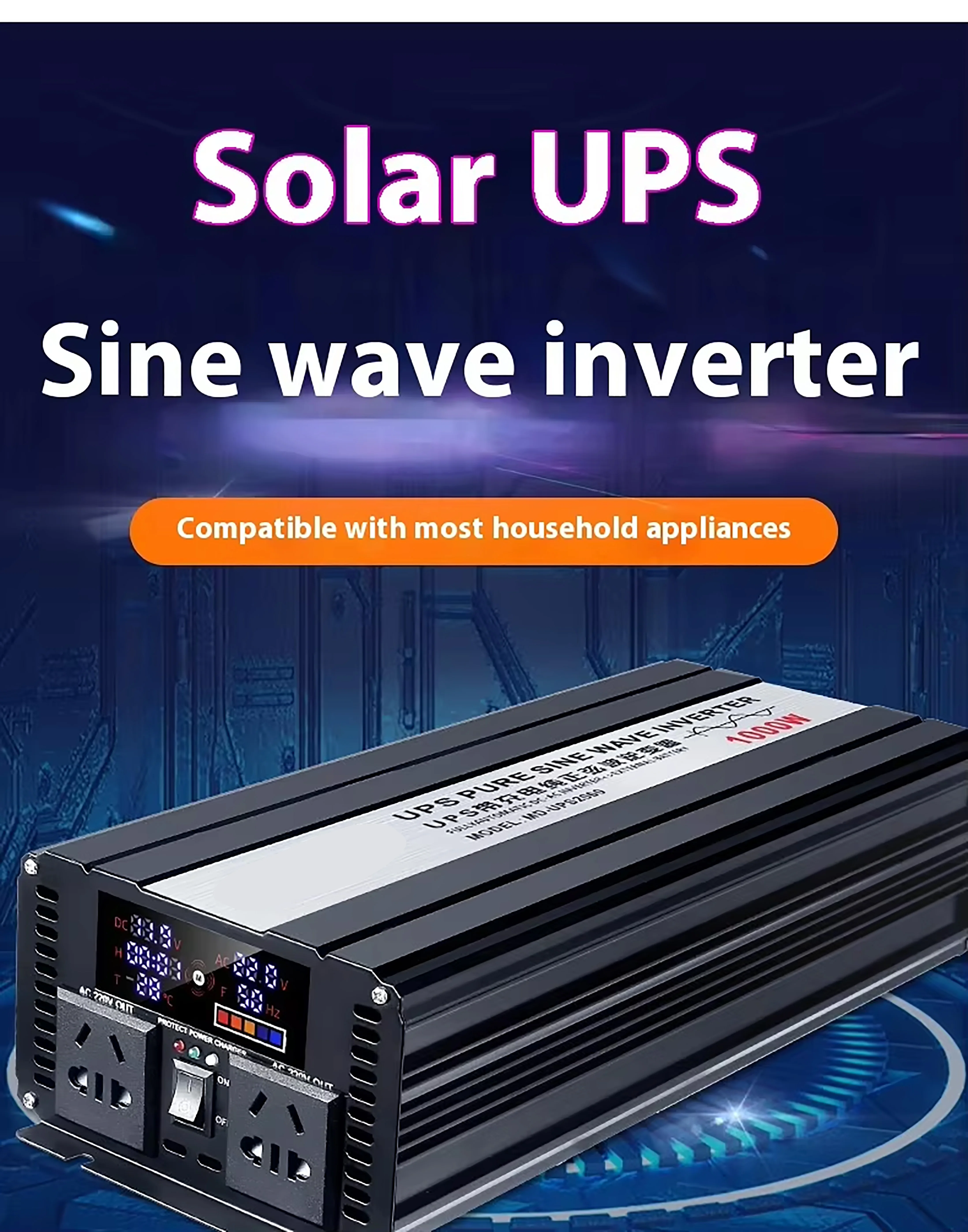 Zhengstring Wave 2000W Solar Induction Cooker Truck Single Cross-Border Inverter for Outdoor Home Motor Use Water Kettle Rice
