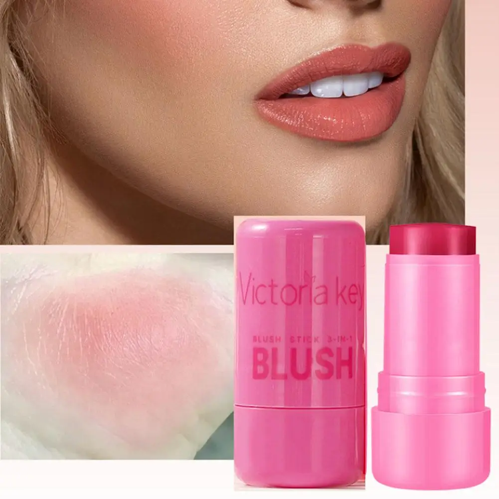 4pcs Original Jelly Blush Stick Milk Makeup Lasting Brightens Facial Cheek Stick Moisturizing Flash Lip Gloss Lip Gloss Face