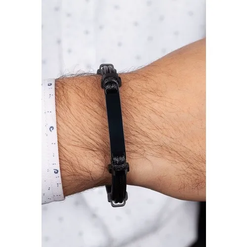 Esti̇va 316L Surgical Drawstring Leather Bracelet