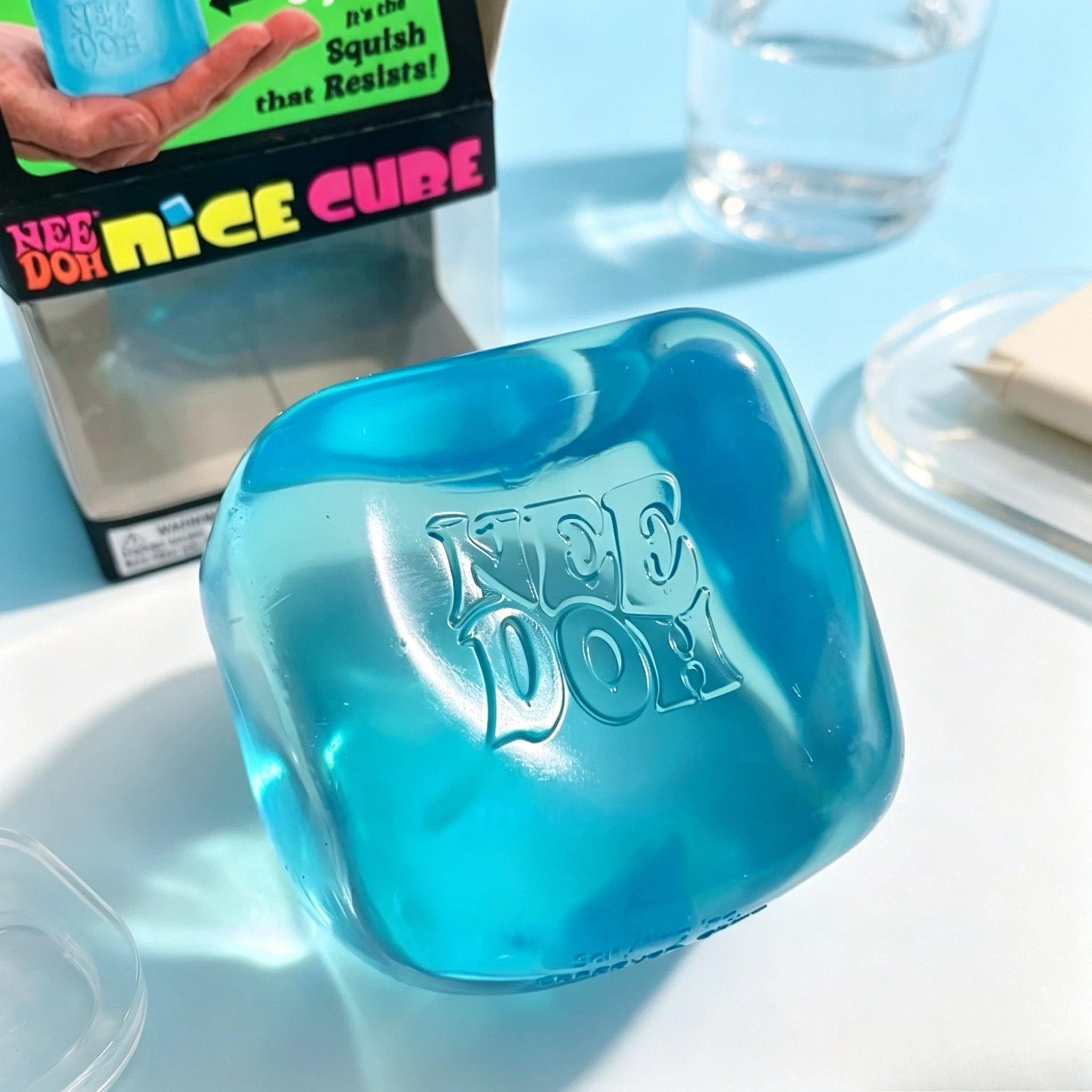 NeeDoh Nice Cube Squishy Stress Soft Stretchy Sensory Fidget Toy for Anxiety Relief ADHD Focus Stress Relief for Adults Kids