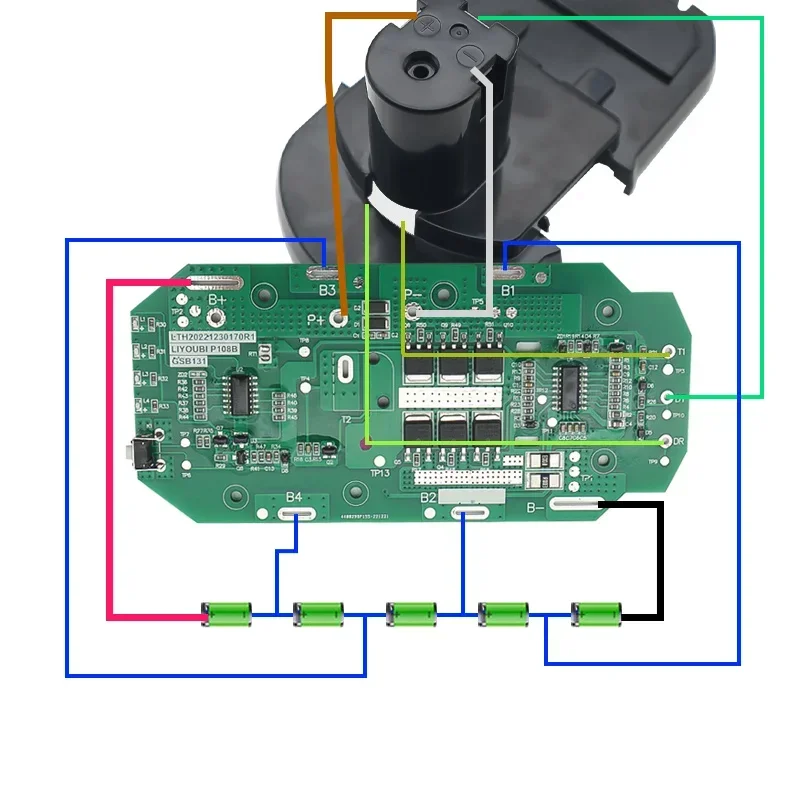 Imagem -04 - Bateria de Plástico Case Carregamento Proteção Placa de Circuito Pcb para Ryobi 18v 9ah P103 Bpl1815 1820g 1815 1820g P108b 5*18650